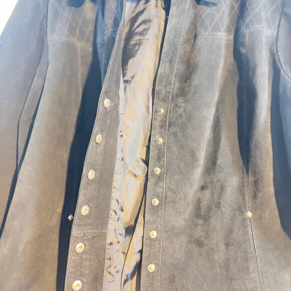 Dressbarn Woman Leather Suede Jacket Woman 18/20 Snap Buttons Studs Quilt Detail - Picture 13 of 16